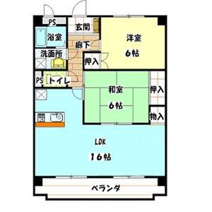 第5田中ビル(2LDK/1階)の間取り写真
