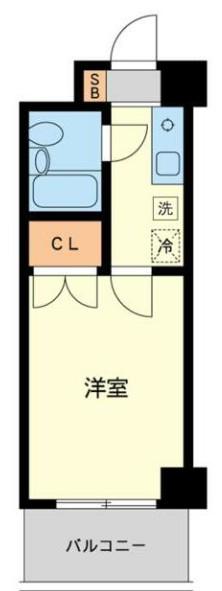 ファミーユビル(1K/4階)の間取り写真