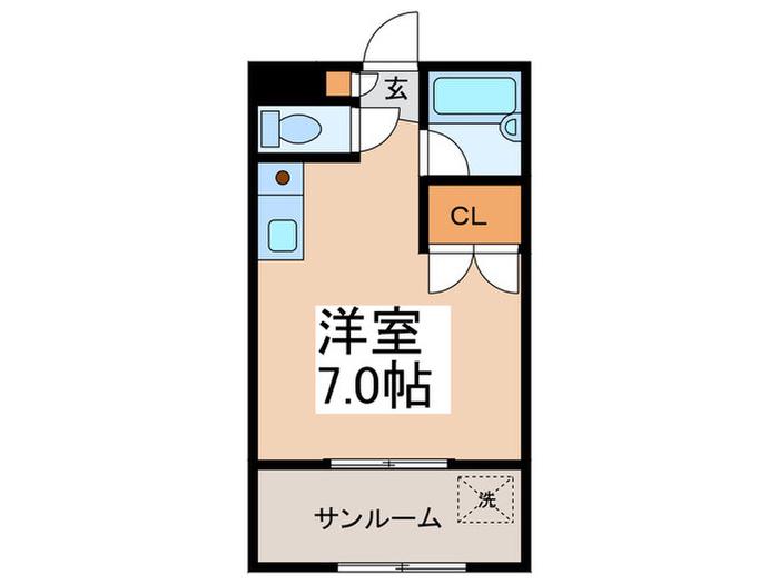 ハイツワールド(ワンルーム/1階)の間取り写真