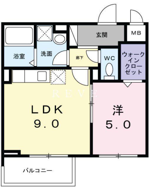ベラシティ(1LDK/2階)の間取り写真