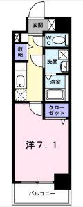 パルテノン(1K/7階)の間取り写真