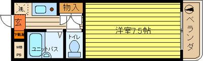 エーデルブルーメNO11(1K/1階)の間取り写真