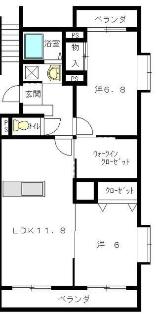 マナー領家(2SLDK/4階)の間取り写真