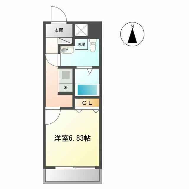 セントレイクセレブ代官町(1K/6階)の間取り写真
