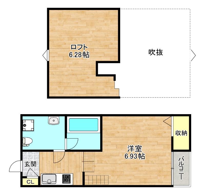 セレージャ(ワンルーム/2階)の間取り写真