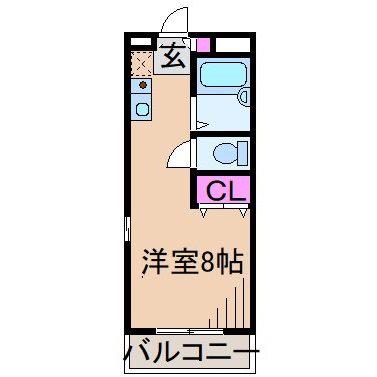 グランドール百瀬(ワンルーム/6階)の間取り写真