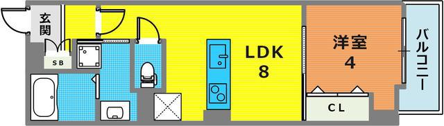 エカルラート青谷(1LDK/1階)の間取り写真