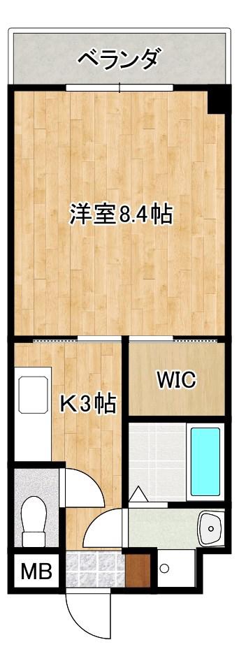 アビターレ(1K/2階)の間取り写真