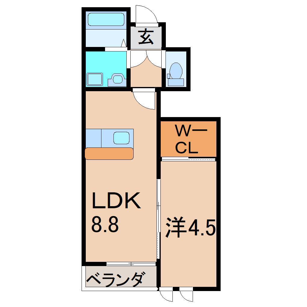さくら1号(1LDK/1階)の間取り写真
