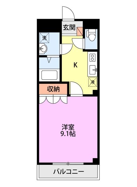 グランシャリオ(1K/2階)の間取り写真
