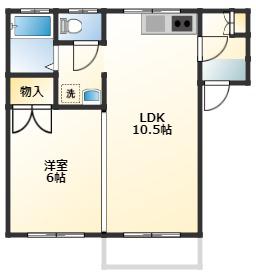 ドリームコーポ2000(1LDK/2階)の間取り写真