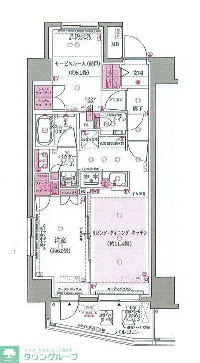 エクセレントシティ竹ノ塚駅前(1SLDK/4階)の間取り写真