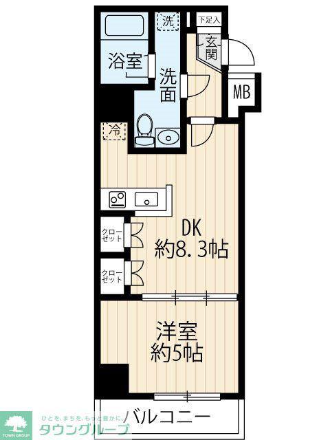 セジョリ大山(1DK/3階)の間取り写真