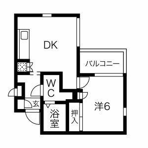 エスペランサ新守山(1DK/2階)の間取り写真