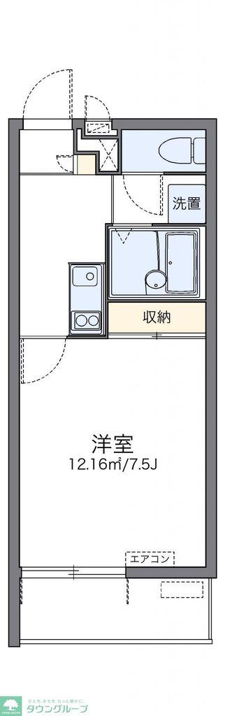 レオパレスマイン(1K/1階)の間取り写真