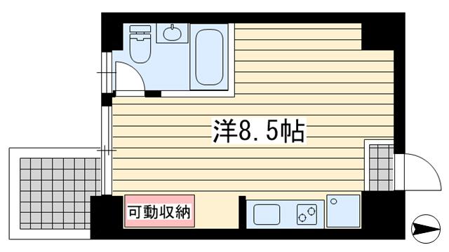 イースト VILLAGE SANNOMIYA(ワンルーム/2階)の間取り写真