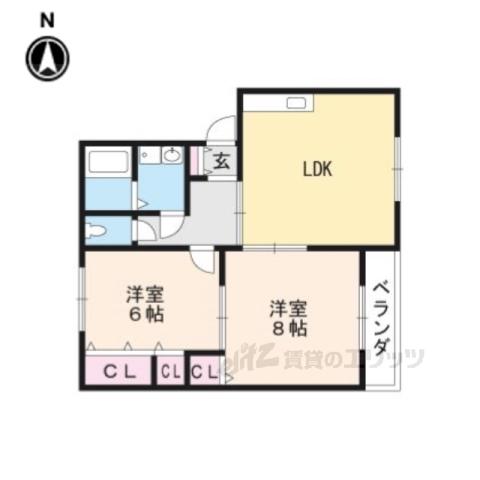 ライフステージ広瀬大島(2LDK/2階)の間取り写真