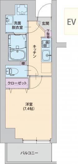 ベルガモット梅屋敷(1K/3階)の間取り写真