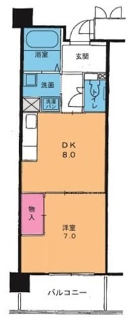 明泉寺シティコート(1DK/4階)の間取り写真