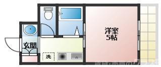コスモハイツ三国(1K/2階)の間取り写真