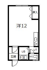 ビッグマンション5(ワンルーム/1階)の間取り写真