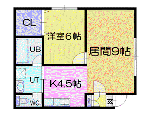 アメニティ入船(1LDK/1階)の間取り写真