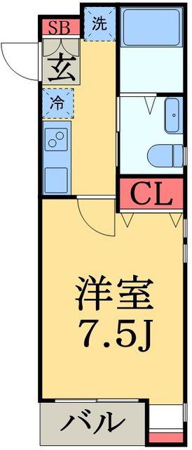 BRIGHTZ MAKUHARI(1K/2階)の間取り写真