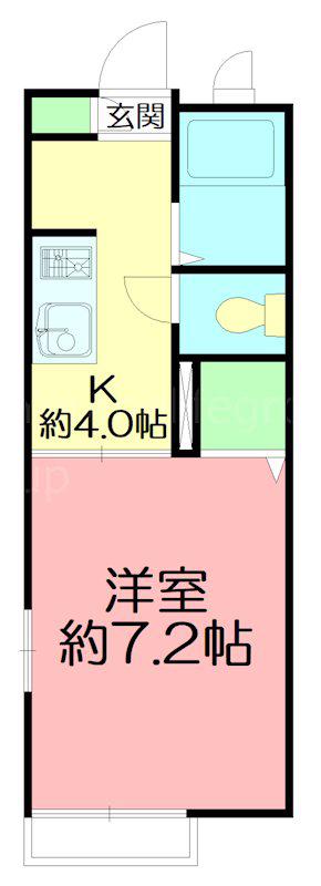 クレールJE茅ケ崎(1K/1階)の間取り写真
