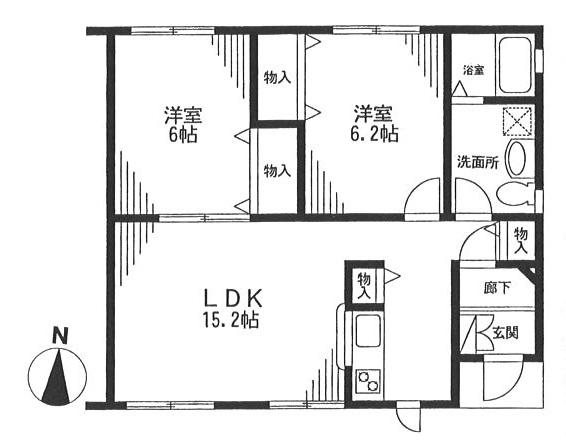 ROSE HOUSE(2LDK/1階)の間取り写真