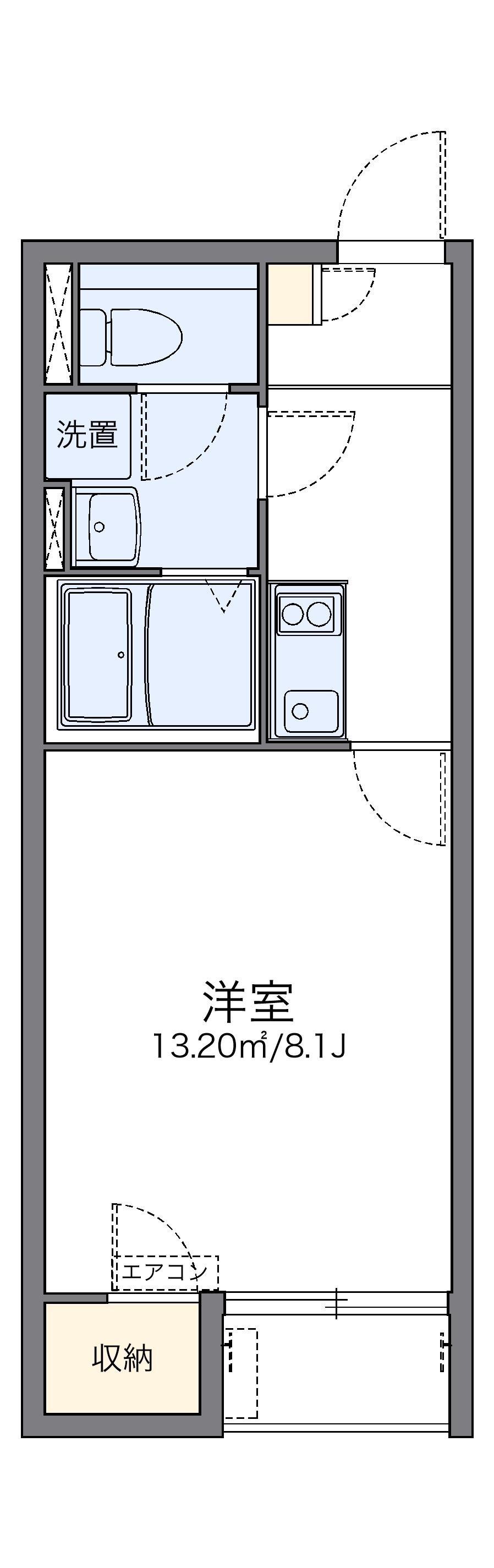 レオネクストぽらん(1K/2階)の間取り写真