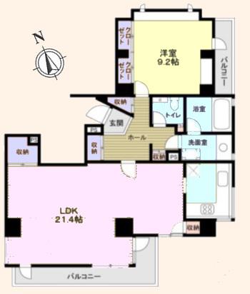 ルーラル カミノゲ(1LDK/2階)の間取り写真