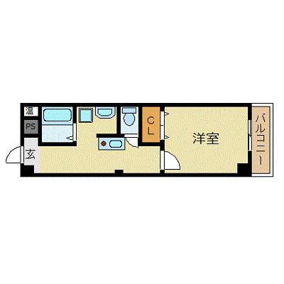 ブルーノ長堀(1K/7階)の間取り写真