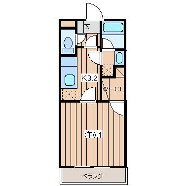 コンフォールIII(1K/4階)の間取り写真