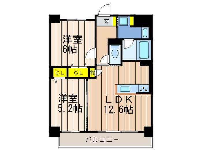 VERITA COURT (2LDK/2階)の間取り写真
