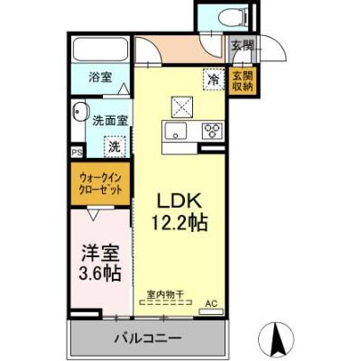 ラウレア(1LDK/1階)の間取り写真