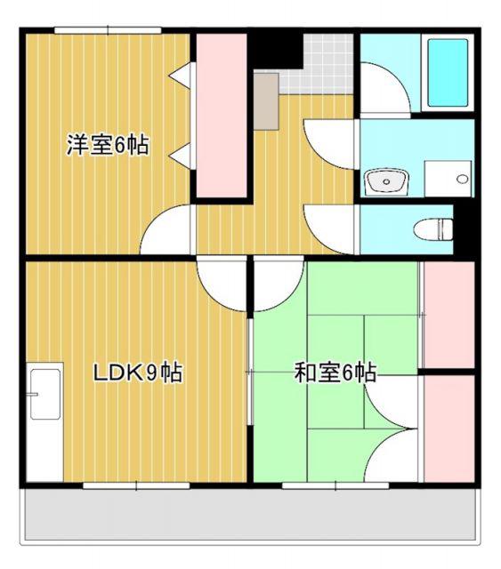 ディアコート(2LDK/1階)の間取り写真