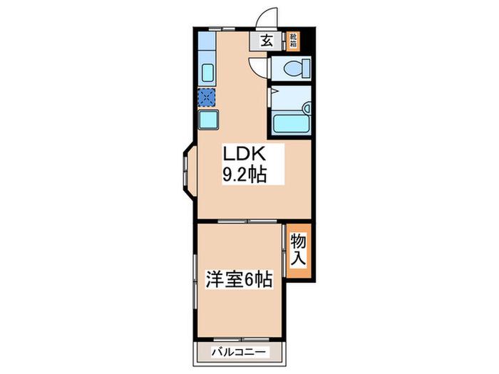 メイゾン峰(1LDK/1階)の間取り写真