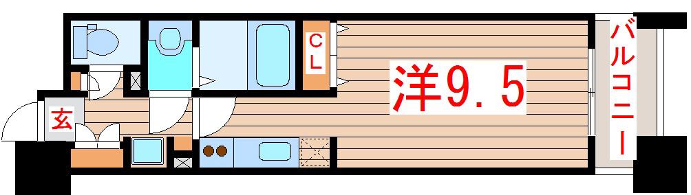 パークフラッツ五橋(ワンルーム/3階)の間取り写真