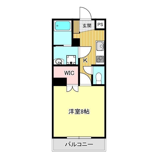 ヴィガラスO(1K/5階)の間取り写真