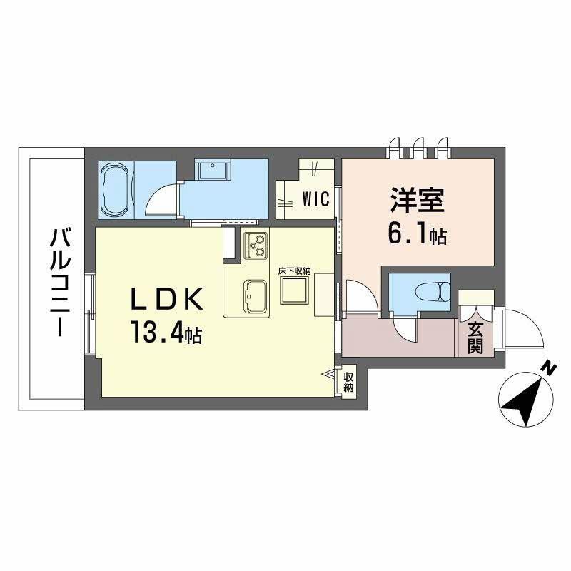 エターナ(1LDK/1階)の間取り写真