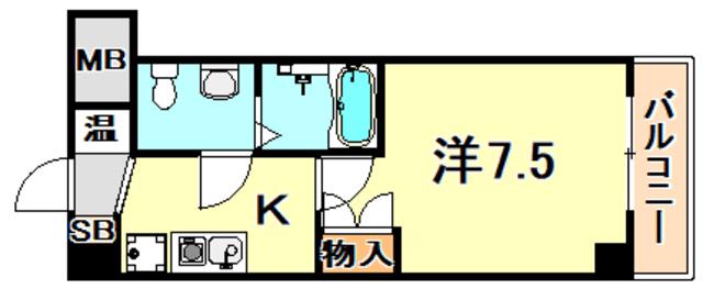 アロハマリーナ(1K/5階)の間取り写真