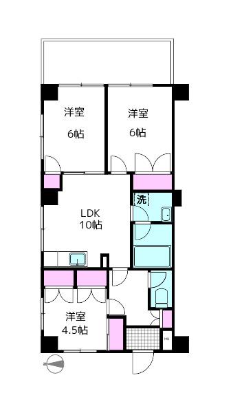 ドゥエリング等々力(3LDK/2階)の間取り写真