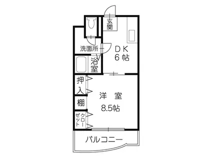 シティーホームズ桐(1DK/1階)の間取り写真