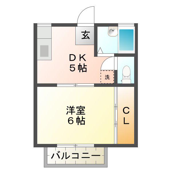 フィルハイツ(1DK/1階)の間取り写真