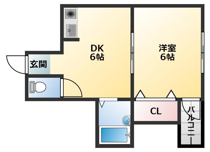 来夢99(1DK/3階)の間取り写真