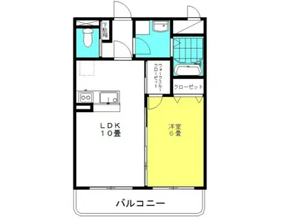 ラフェリアーナ・KISAKII(1LDK/2階)の間取り写真