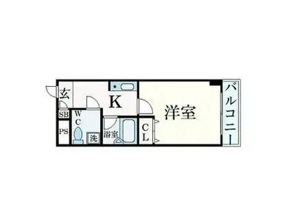 F・Hグリーンロイヤル高槻(1K/2階)の間取り写真