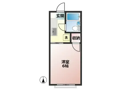 矢野コーポ(1K/1階)の間取り写真