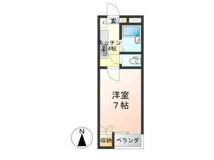 ビートルハウス(1K/2階)の間取り写真