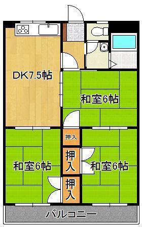 PLイースト曽根(3DK/2階)の間取り写真